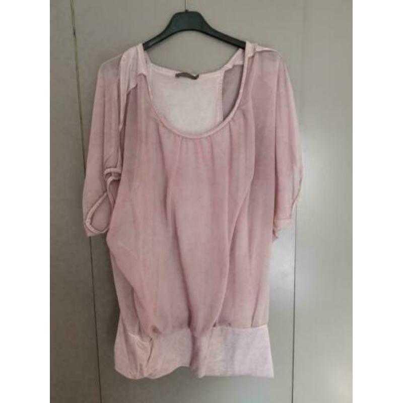 Geisha mooie roze blouse met vastzittend topje mt L ZGAN