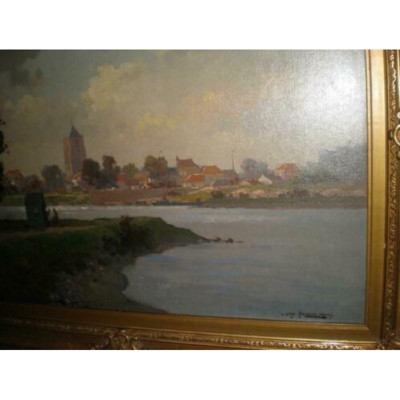 Schilderij jan knikker junior afm. Lijst 91x71 nederlands st
