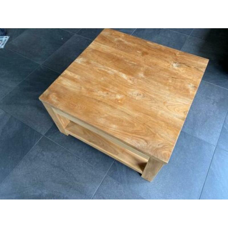 Teak houten salontafel 80x80 cm
