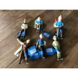 Kuifje/tintin 6 beeldjes poppetjes figuurtjes 8/9cm