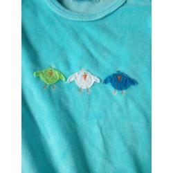 Boxpakje, badstof,blauw, kipjes, jongentje, maat 50-56, HEMA