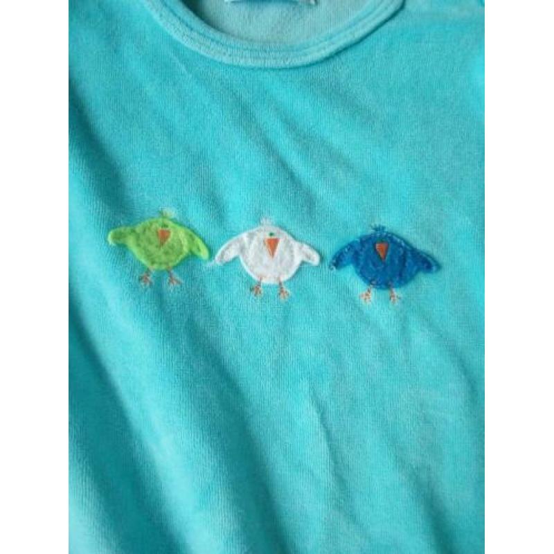 Boxpakje, badstof,blauw, kipjes, jongentje, maat 50-56, HEMA