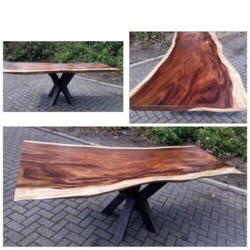 BOOMSTAMTAFEL teak, suar, eiken, acacia. Uw tafel op maat...