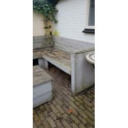 Lounge bank van steiger hout, white wash