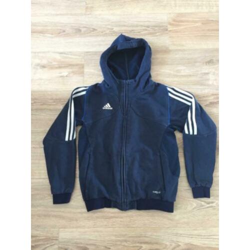 Adidas ClimaLite hoodie donkerblauw 152