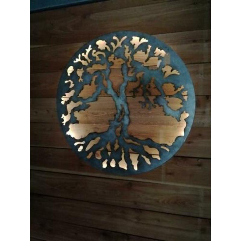 Prachtige grote Levensboom, metalen wanddecoratie