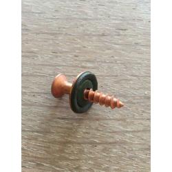 ROODKOPEREN SCHROEF MET ROZET ( 2,5 cm lang )