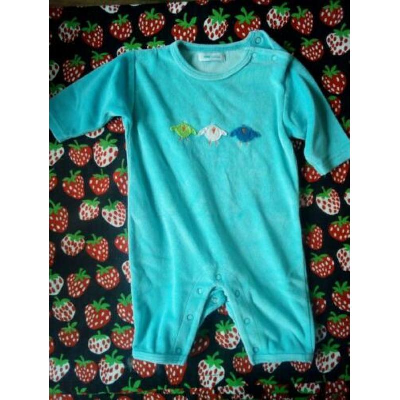 Boxpakje, badstof,blauw, kipjes, jongentje, maat 50-56, HEMA
