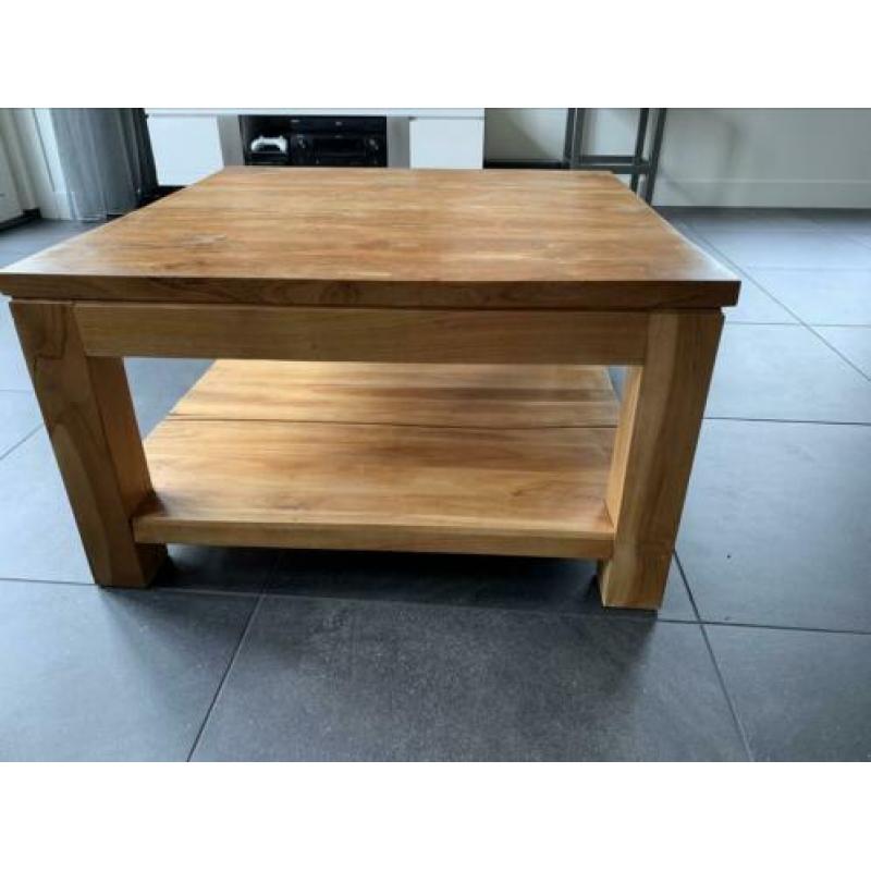Teak houten salontafel 80x80 cm