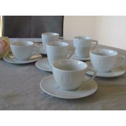 6 Nespresso Kop en Schotels Wit 2 Maten
