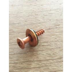 ROODKOPEREN SCHROEF MET ROZET ( 2,5 cm lang )