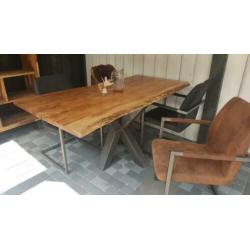 BOOMSTAMTAFEL teak, suar, eiken, acacia. Uw tafel op maat...
