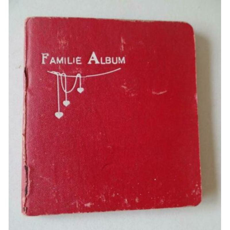 Klein antiek familie pasfoto fotoalbum 10 x 12 cm uit 1900