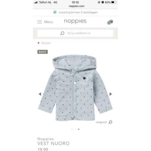 NOPPIES jas blauw sterren tweezijdig maat 50 NIEUW