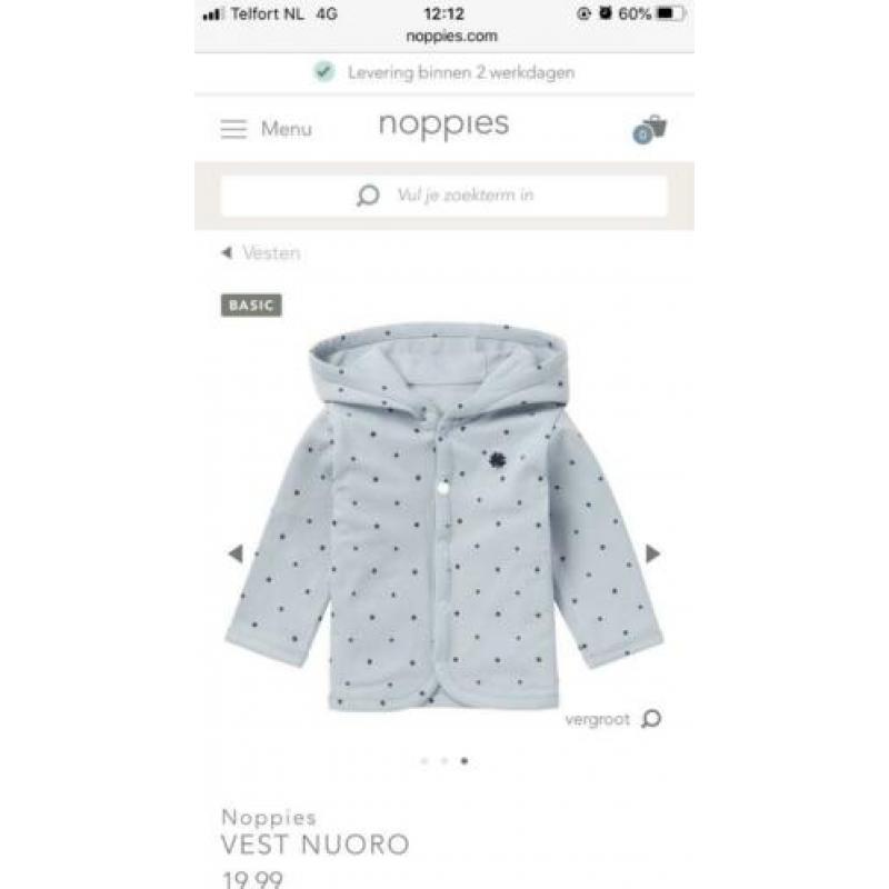 NOPPIES jas blauw sterren tweezijdig maat 50 NIEUW