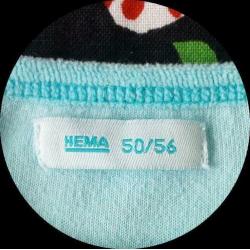 Boxpakje, badstof,blauw, kipjes, jongentje, maat 50-56, HEMA