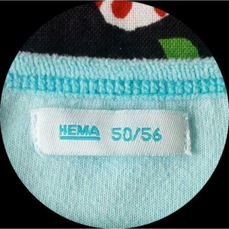 Boxpakje, badstof,blauw, kipjes, jongentje, maat 50-56, HEMA