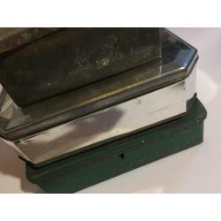 3 nostalgische blikken doosje deksel antiek curiosa brocante