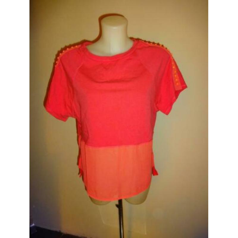 D4A Karen Millen roze top voile deel voorkant studs mouwen42
