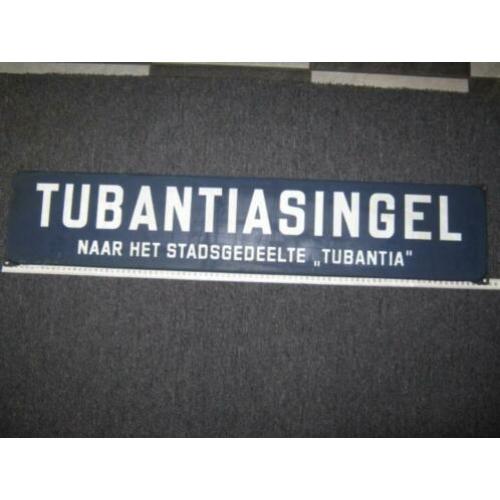 emaille straatnaam bord, 87 x 17 cm