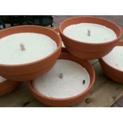 Tuin kaarsen maken in Terracotta schaal Ø 15 cm