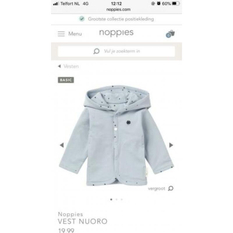 NOPPIES jas blauw sterren tweezijdig maat 50 NIEUW