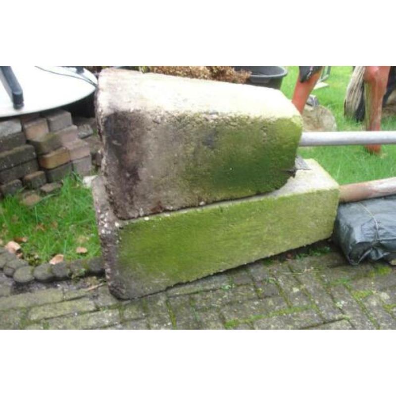 waslijn, carportpalen, buizen met betonvoet