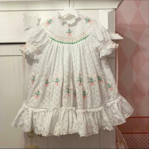 Witte Heirloom bisschop bruidsmeisjes jurk nieuw 110 / 116