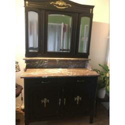 Prachtige kaptafel marmer/hout