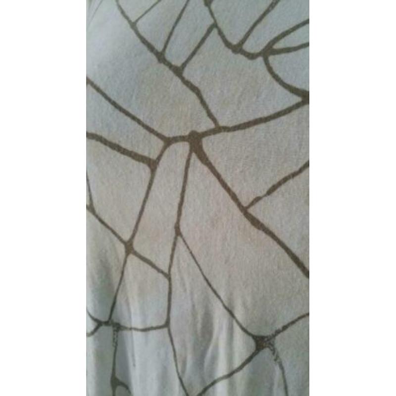 Beige shirt met korte mouwen en schoudervullingen XL - Pi7