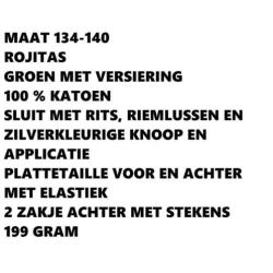 Maat 134 - 140 - rojitas - groene broek met versiering