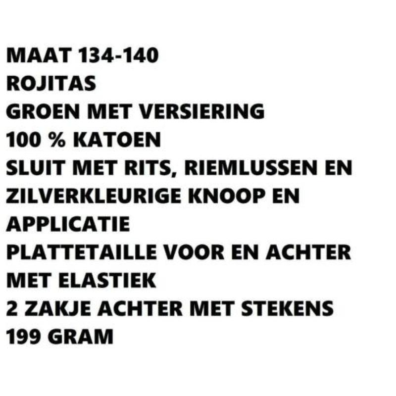 Maat 134 - 140 - rojitas - groene broek met versiering