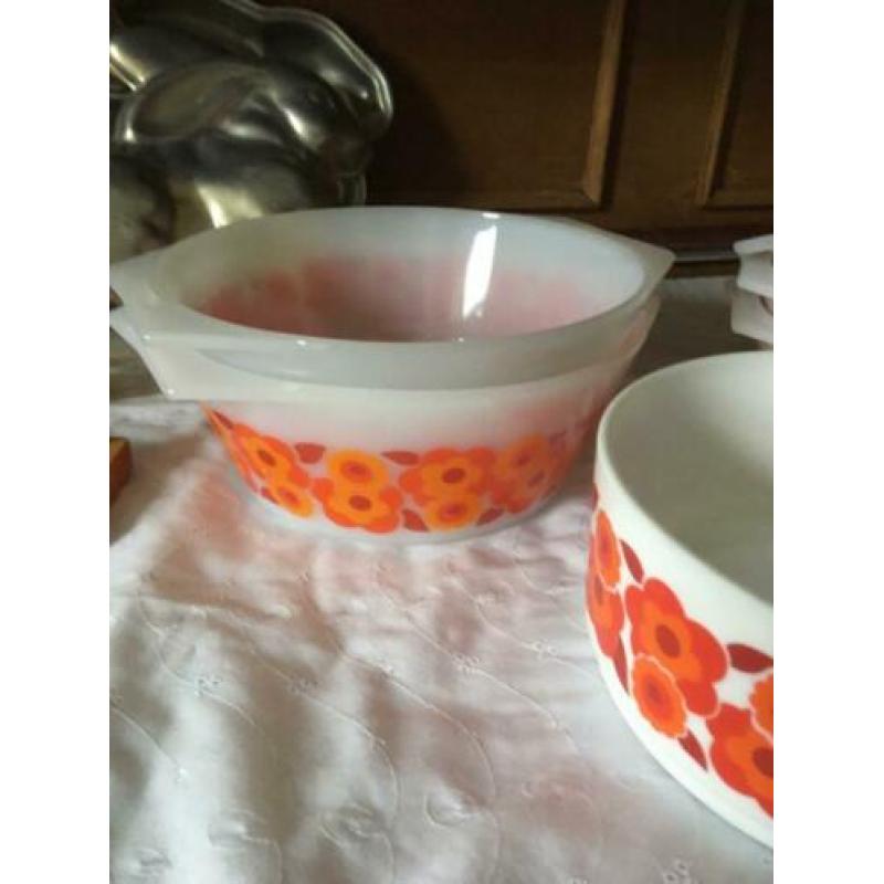6x schaal Arcopal Lotus retro servies oranje