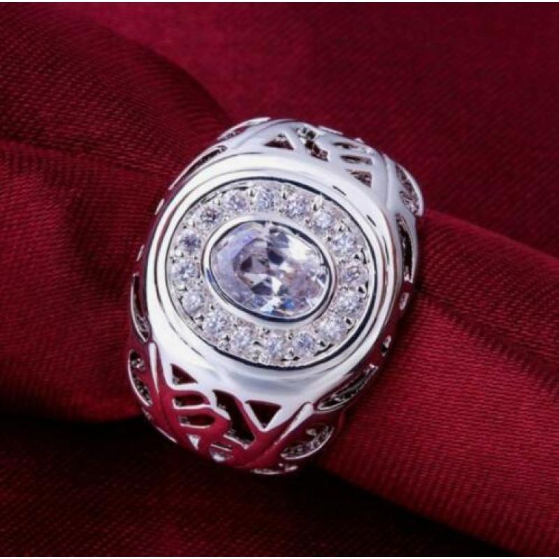 Zirkonen 925 sterling zilveren ring