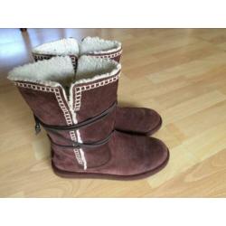 Esprit donkerbruine suède laarsjes mt 39 igs