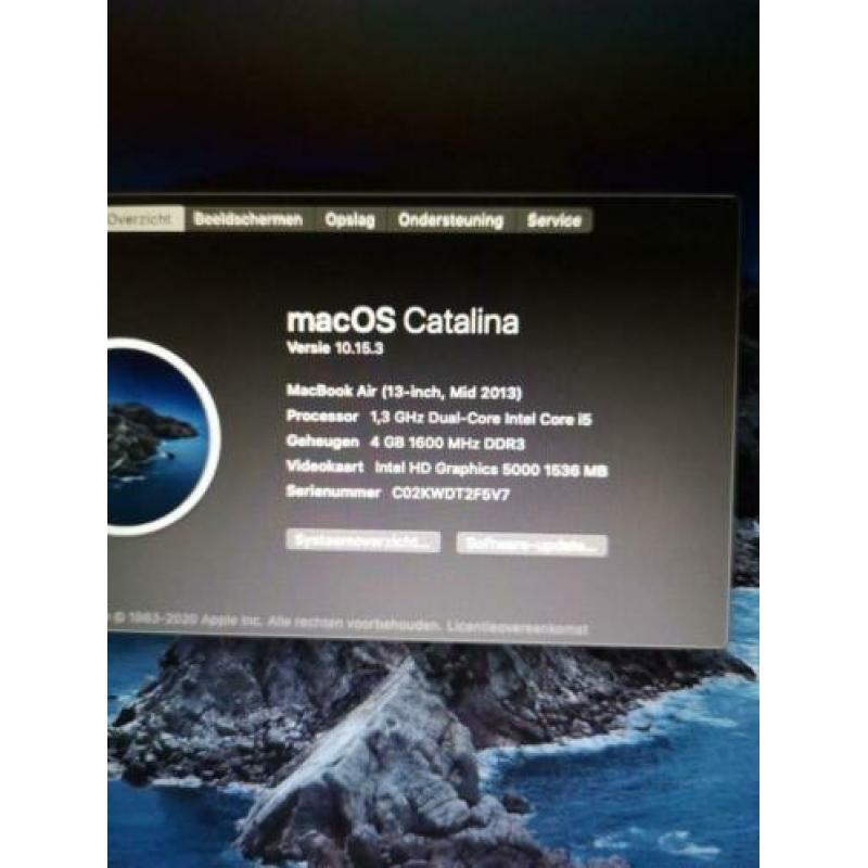 Apple macbook air 2013, core i5, 128gb ssd, 13.3inch scherm