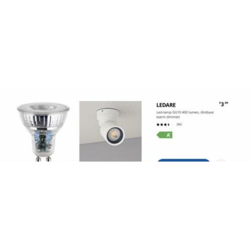 Plafond spot wit 4 lampjes led inclusief lichtbron als nieuw