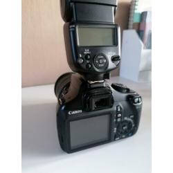 Fotocamera canon+ Speedlite flitser + lens Sigma