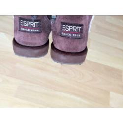 Esprit donkerbruine suède laarsjes mt 39 igs