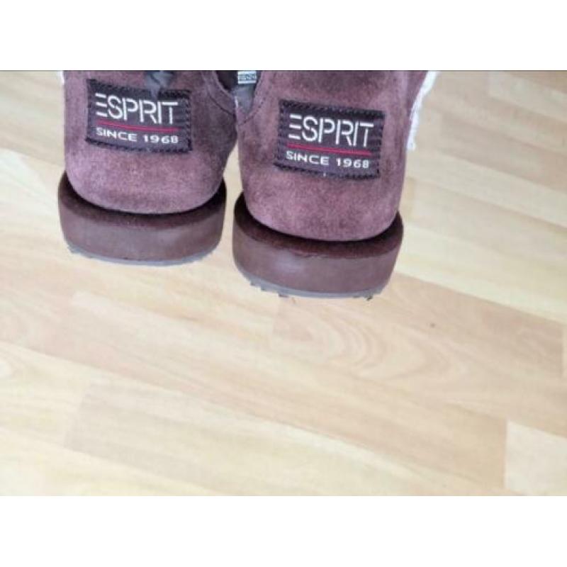 Esprit donkerbruine suède laarsjes mt 39 igs
