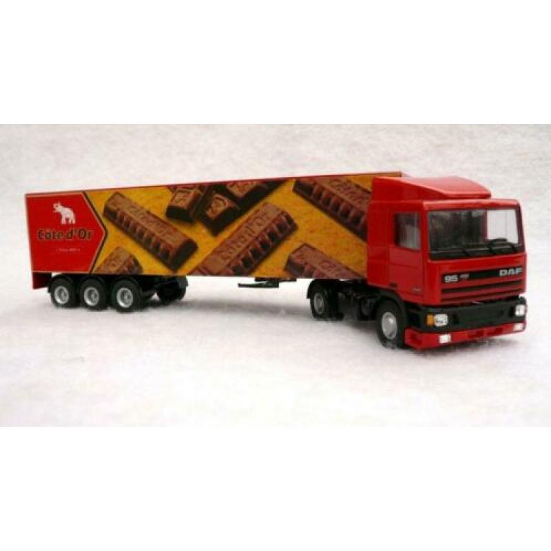 Lion toys Daf 95.400 + oplegger Cote d'or chocolade.