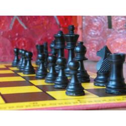 Jumbo schaakbord & franse Staunton schaakstukken,schaakspel