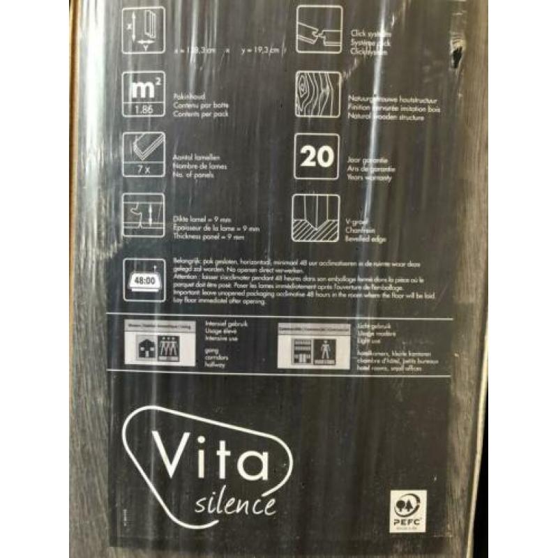 Vita Silence click laminaat 5,5 m2 - grijs