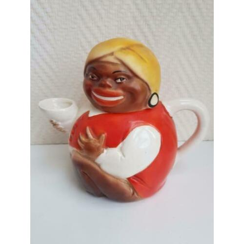 025 Art Deco theepot, vrouwfiguur, erg decoratief