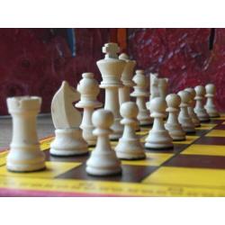 Jumbo schaakbord & franse Staunton schaakstukken,schaakspel