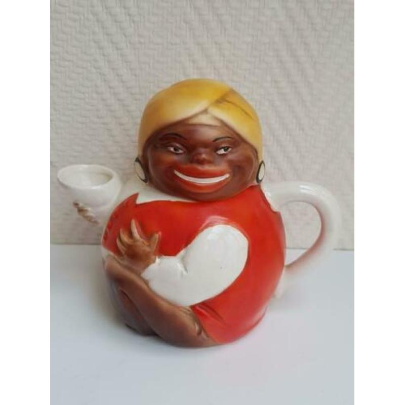 025 Art Deco theepot, vrouwfiguur, erg decoratief
