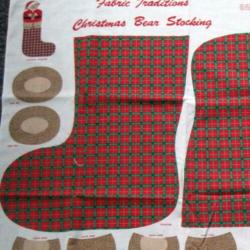 quilt panel kerstsok met beer 90 x 152 4,00