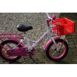 14” mooie wit/ roze meisjesfiets