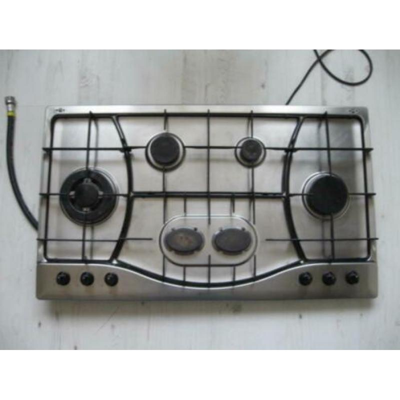 Ariston 6 pits RVS Inbouw kookplat 90 cm