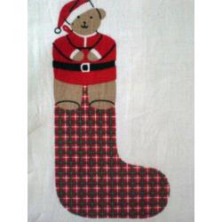 quilt panel kerstsok met beer 90 x 152 4,00